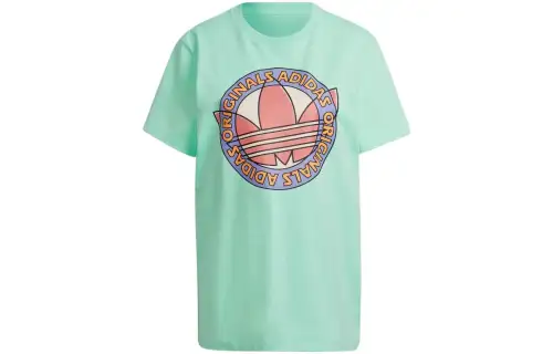 Adidas Originals Adidas Originals X CLOT Collaboration T Shirt Women's Mint Green Japan Version