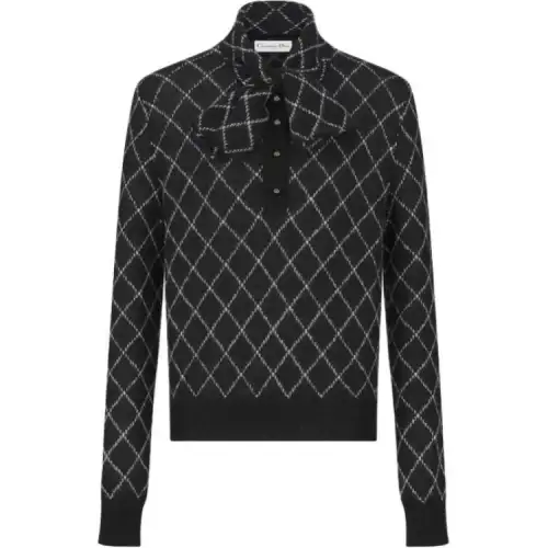 DIOR Sweaters Women's Black Lace Up Moderate Other