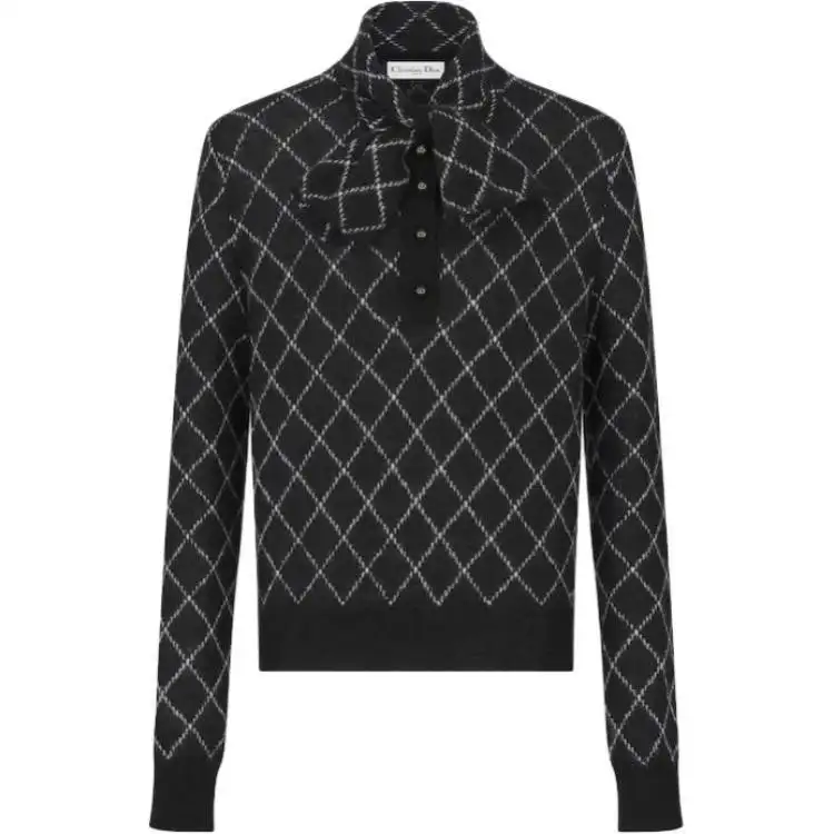 DIOR Sweaters Women's Black Lace Up Moderate Other