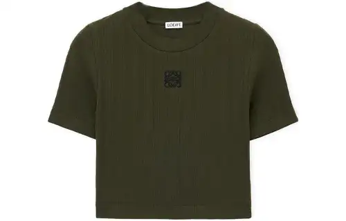 LOEWE Cropped Top In Cotton Black