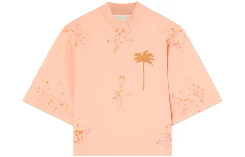PALM ANGELS Pxp Palm Tree print Cropped T shirt