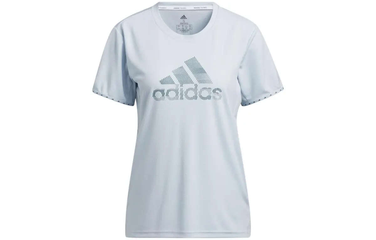 Adidas T-Shirts Women's White Crew Neck Moderate Straight Fit