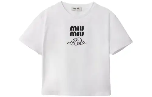 MIU MIU Drop Shoulder Sleeve T Shirt Women's
