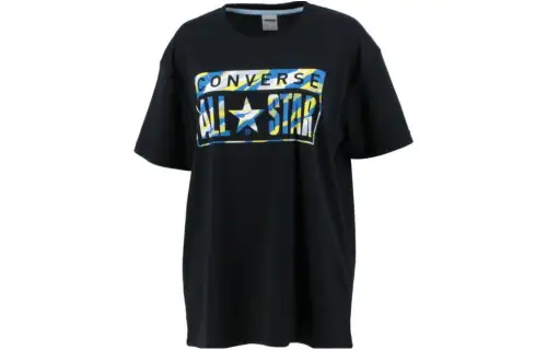 Converse T Shirts Women's Black Crew Neck Moderate Other