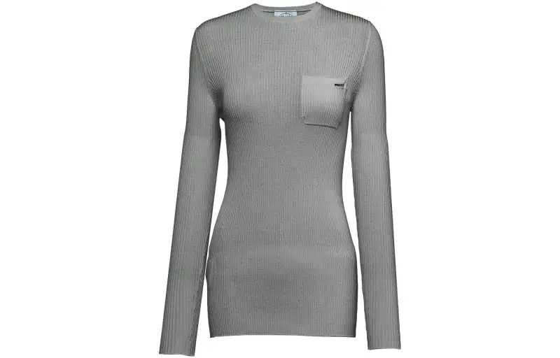 PRADA Sweaters Women's Gray Crew Neck Moderate Other