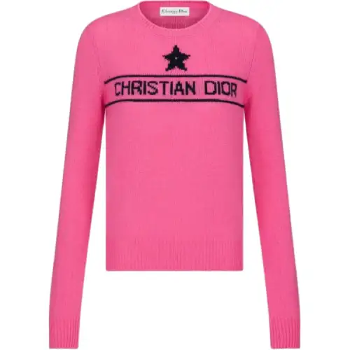 DIOR Sweaters Women's Pink Crew Neck Moderate Other