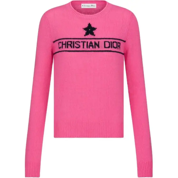 DIOR Sweaters Women's Pink Crew Neck Moderate Other