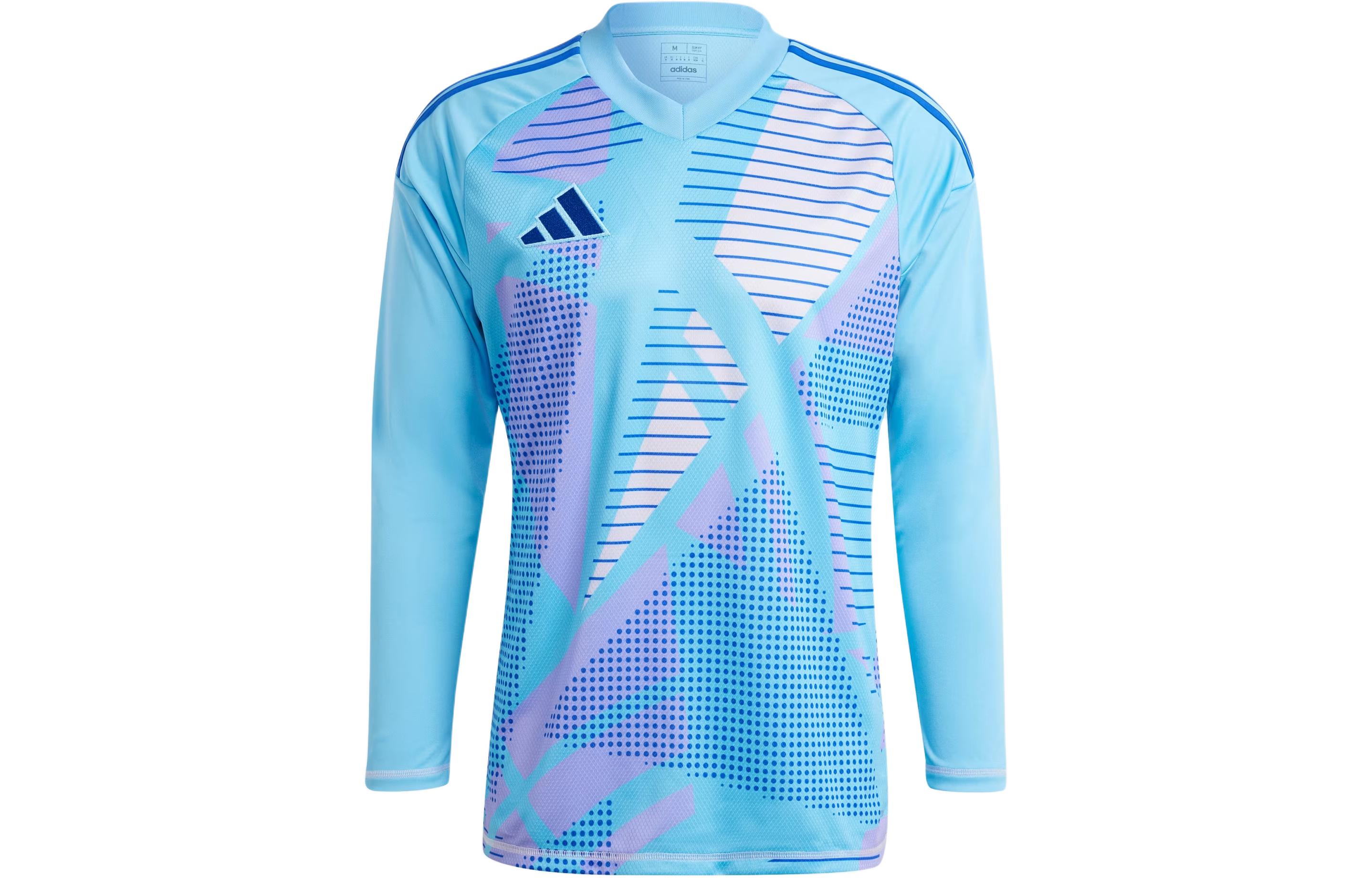 Adidas Tiro 24 Competition Long Sleeve Goalkeeper Jersey Abstract pattern print color matching competition goalkeeper long-sleeved football jersey men's half blue
