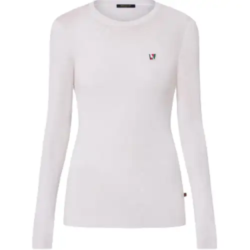 LOUIS VUITTON Initials Fine Knit Pullover Sweater Women's White