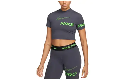 Nike Crop Tops Women's Gray Crew Neck Moderate