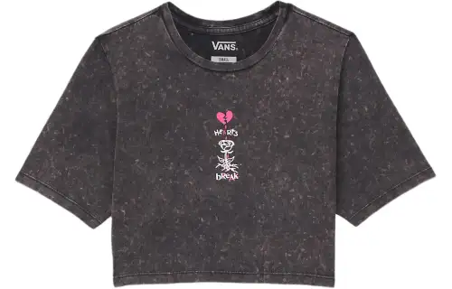 Vans Heartbreaker Crew Crop T Shirt Women's Black