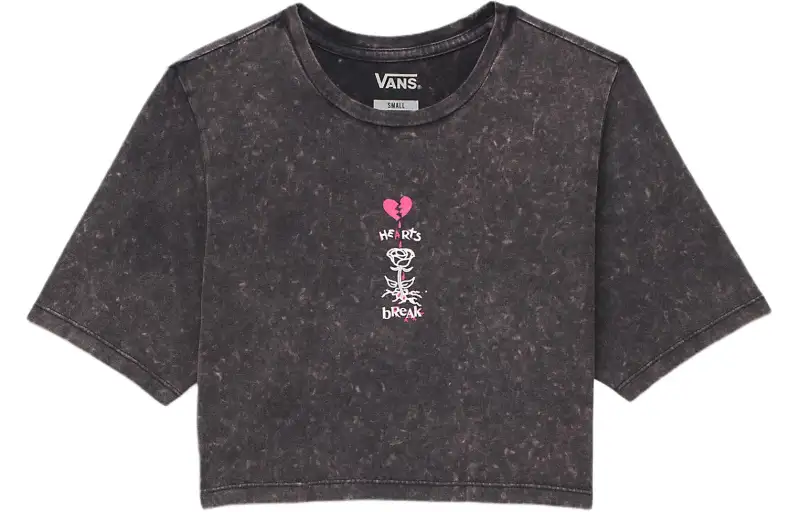 Vans Heartbreaker Crew Crop T Shirt Women's Black