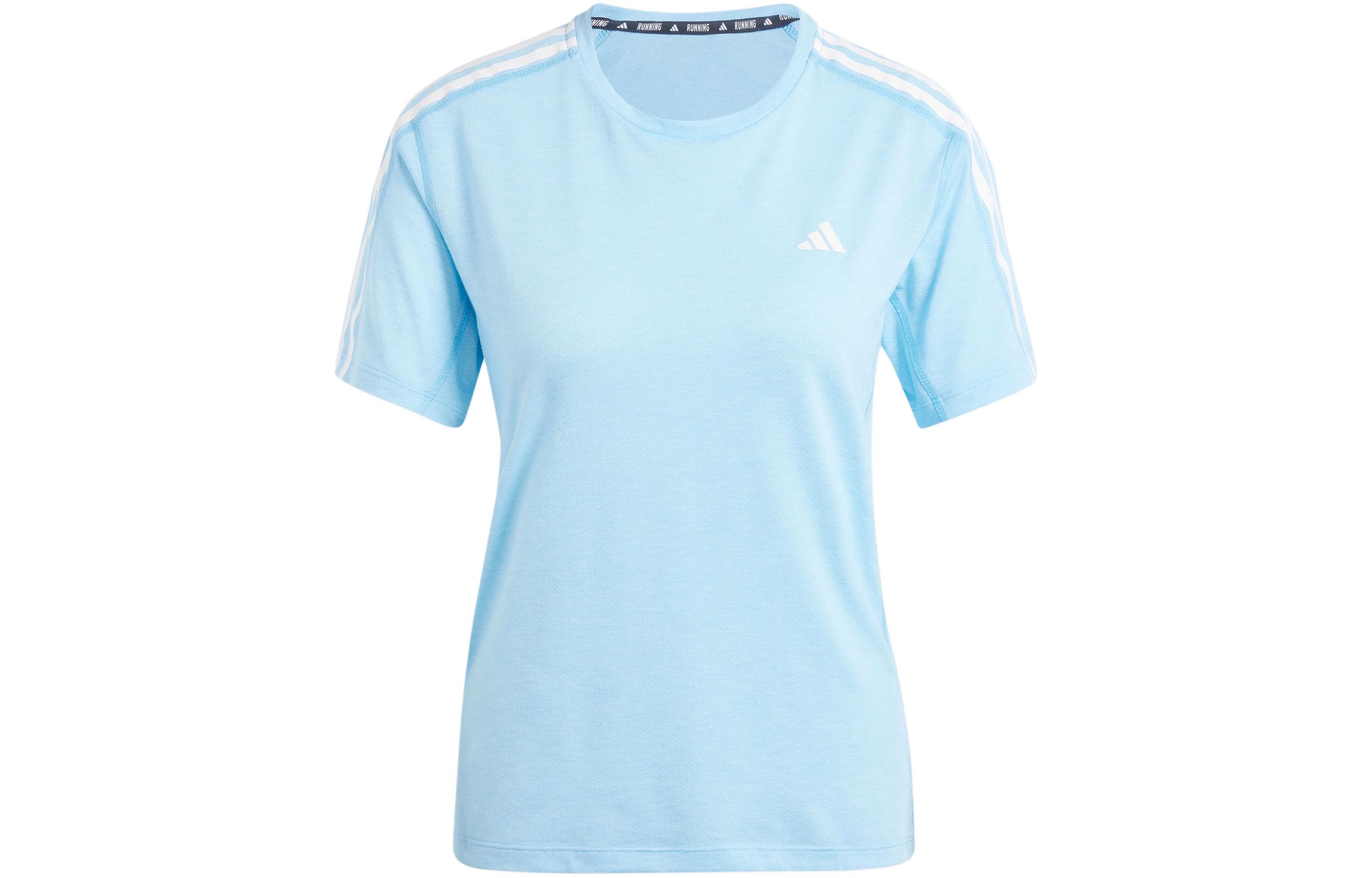 Adidas Free Shipping With AdiClub Own The Run 3-Stripes Tee