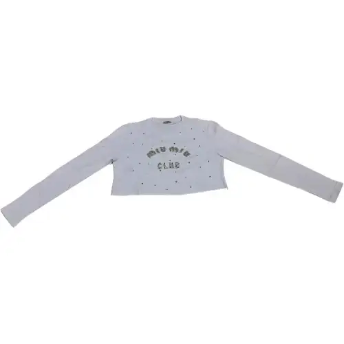 MIU MIU T Shirts Women's White Crew Neck Moderate Straight Fit