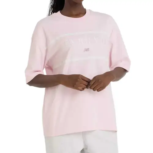 New Balance Drop Shoulder Sleeve T Shirt Women's Pink