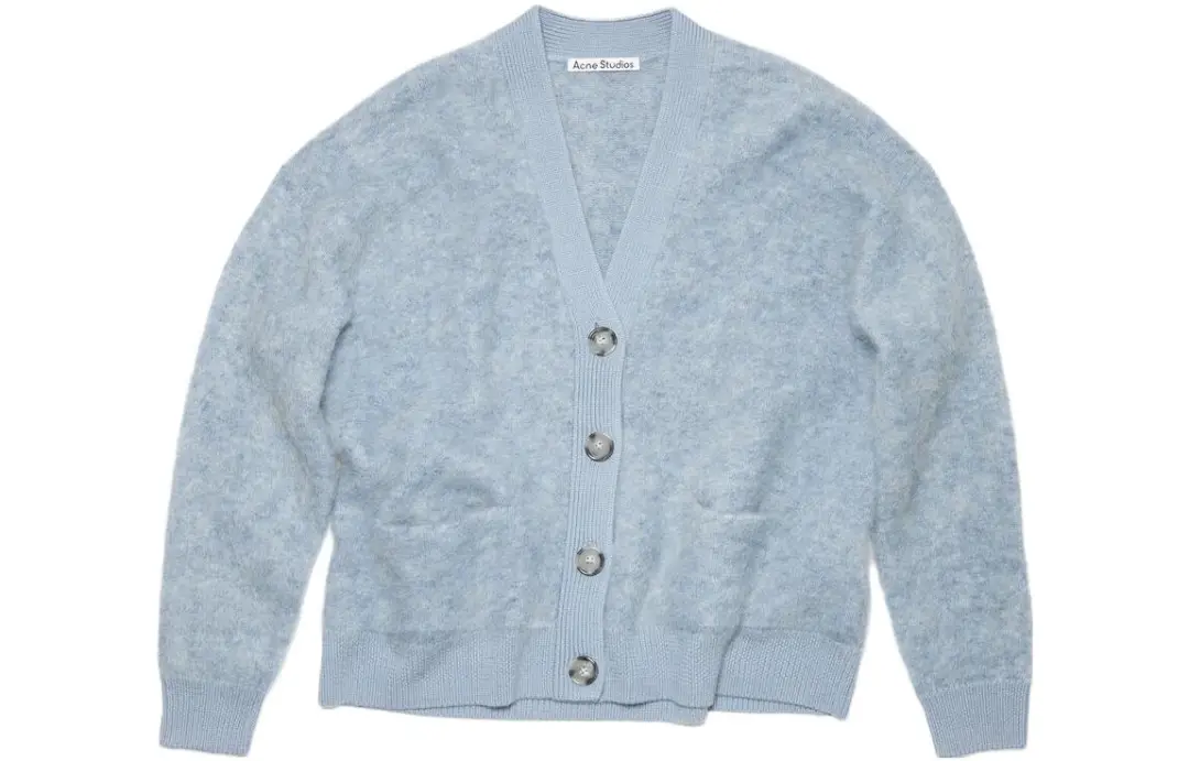 Acne Studios Wool Mohair Cardigan Blue