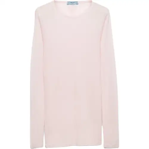 PRADA Round-Neck Ribbed-Knit Top