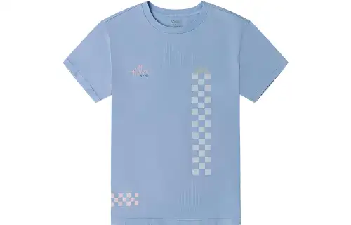 Vans T Shirts Women's Blue Crew Neck Moderate Straight Fit