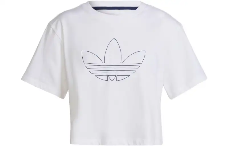 Adidas Originals T Shirts Women's White Crew Neck Moderate Straight Fit
