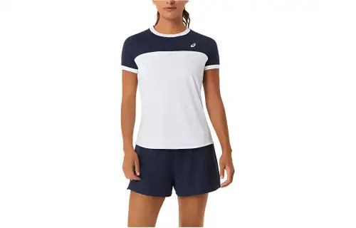 Asics COURT SS T Shirt Women's Bright White/Midnight