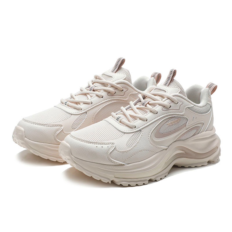 XTEP Breathable, Slip Resistant, And Abrasion Resistant Low top Outdoor Shoes Women’s Ivory Pink Brown