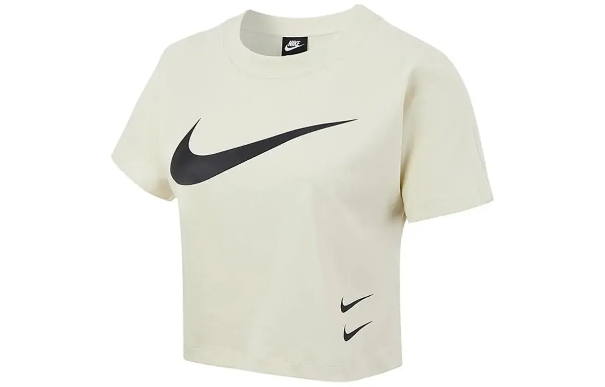 Nike T-Shirts Women's Gray Crew Neck Moderate Straight Fit