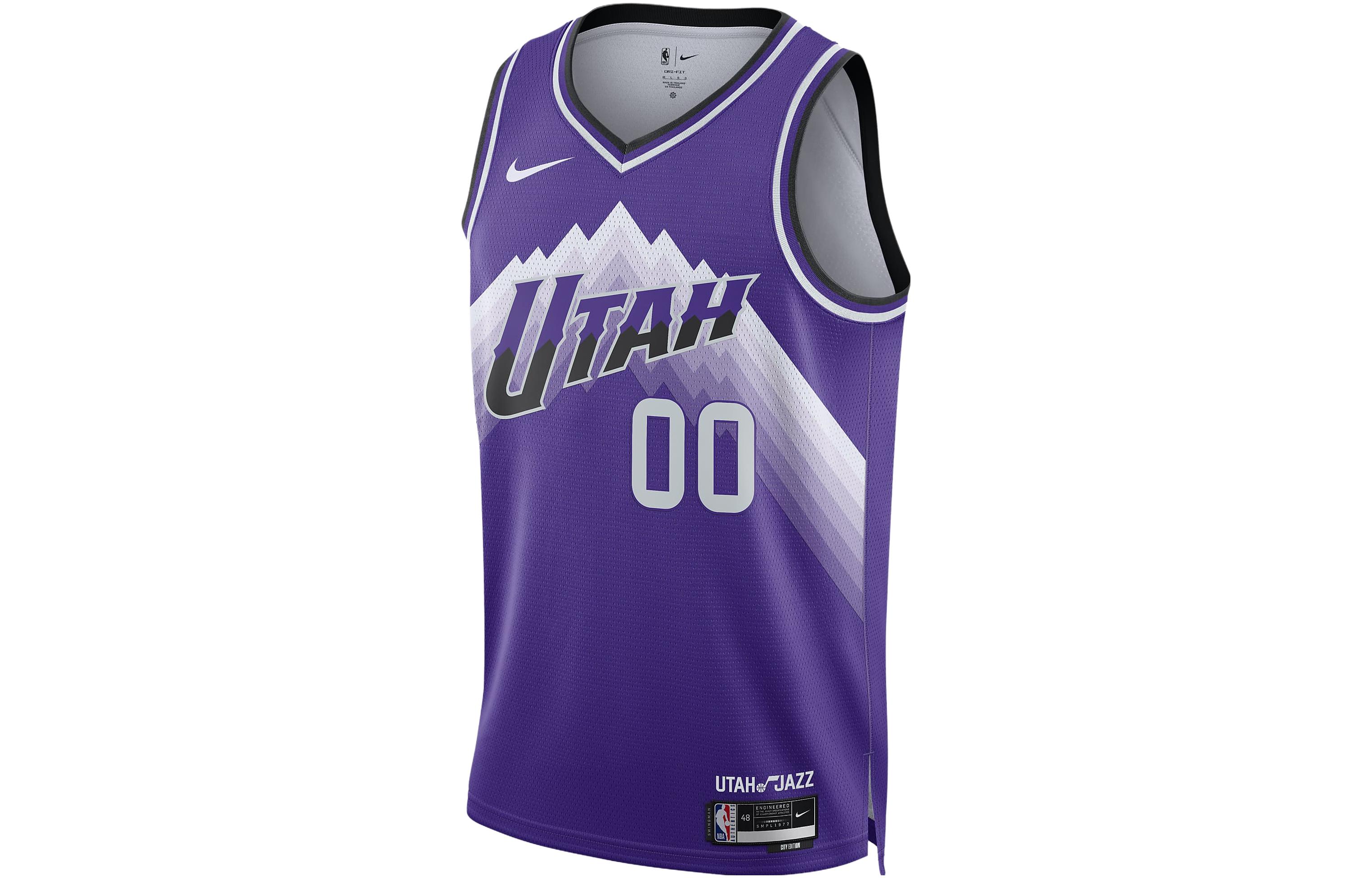 Nike Dri Fit Basketball Jersey City Edition 2023/24 Season, Utah Jazz, Jordan Clarkson Size 00 Men's All over Purple