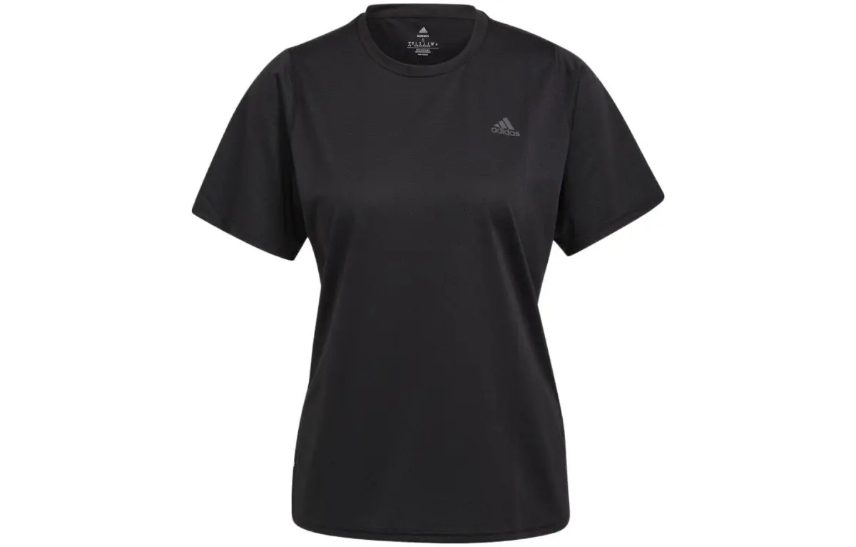 Adidas T-Shirts Women's Black Crew Neck Moderate Straight Fit