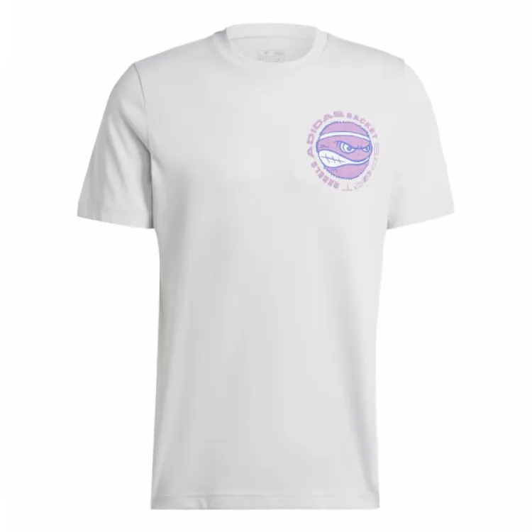 Adidas RACKET SPORT REBELS GRAPHIC T SHIRT Tennis Top Men's Dash Gray