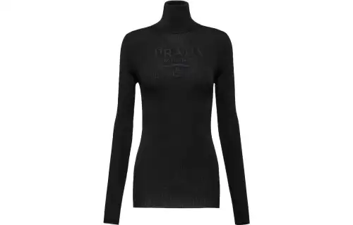 PRADA Logo intarsia Roll neck Jumper