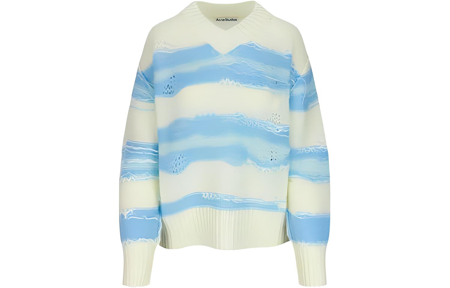 Женский свитер Acne Studios (бело-синий)