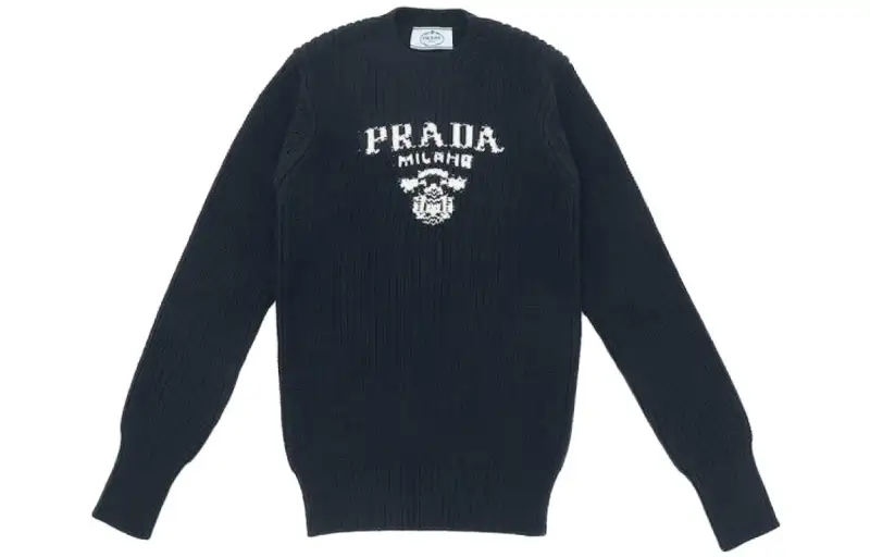 PRADA Sweaters Women's Dark Blue Crew Neck Moderate Other