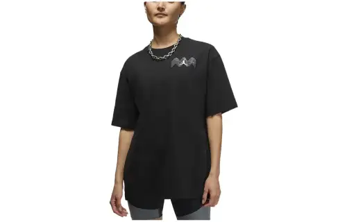 Jordan Drop Shoulder Sleeve T Shirt Women's Black