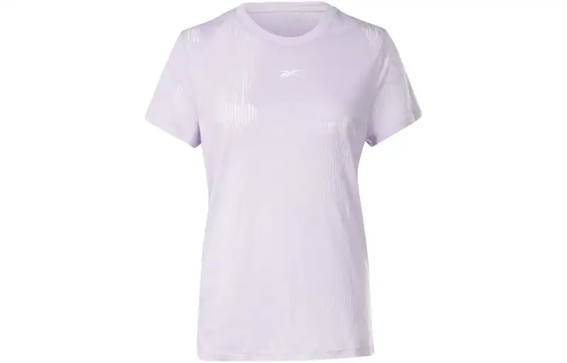 Reebok T Shirts Women's Purple Crew Neck Moderate Straight Fit