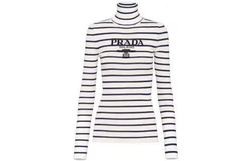 logo-intarsia striped jumper