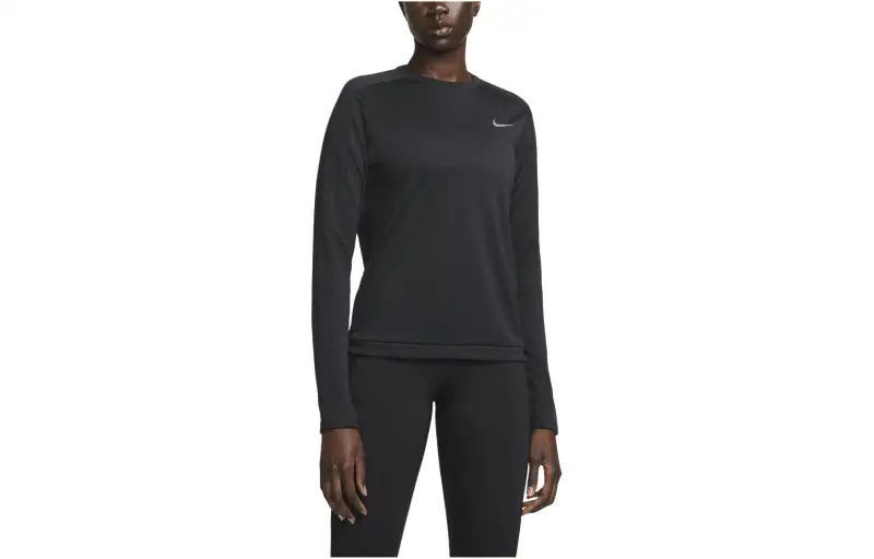 Nike T Shirts Women's Black Crew Neck Moderate Straight Fit