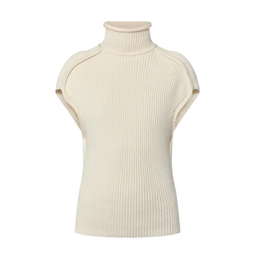 Lv Shoulder Seam Ribbed Knit Top