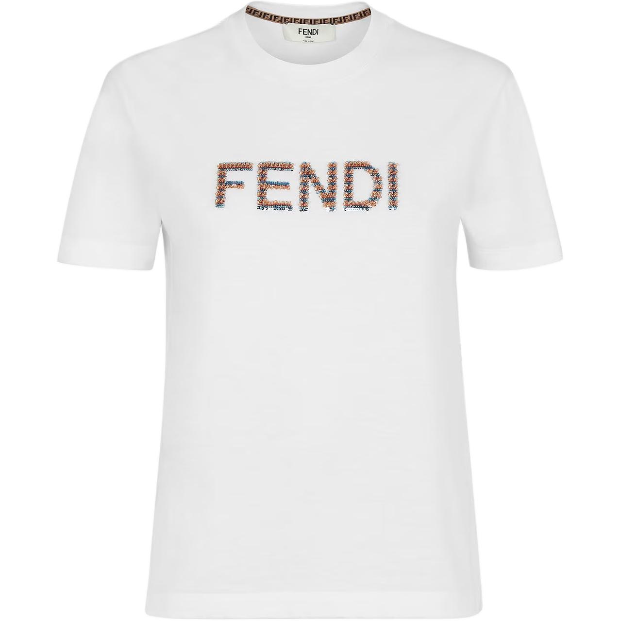Женская футболка Fendi FENDI SS24 Logo T (белый)
