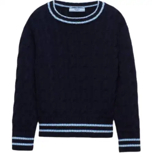 PRADA Sweaters Women's Blue Crew Neck Moderate Other