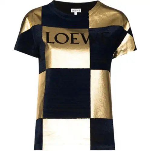 LOEWE T Shirts Women's Black Crew Neck Moderate Straight Fit