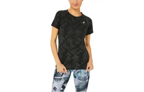 ASICS T Shirts Women's Black Crew Neck Moderate Other