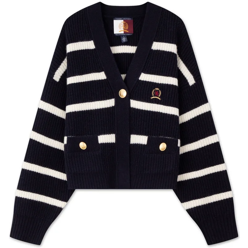 Tommy Hilfiger Sweater Women's Navy Blue White Stripes