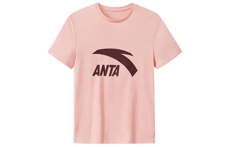 Anta Drop Shoulder Sleeve T Shirt Women's Pink