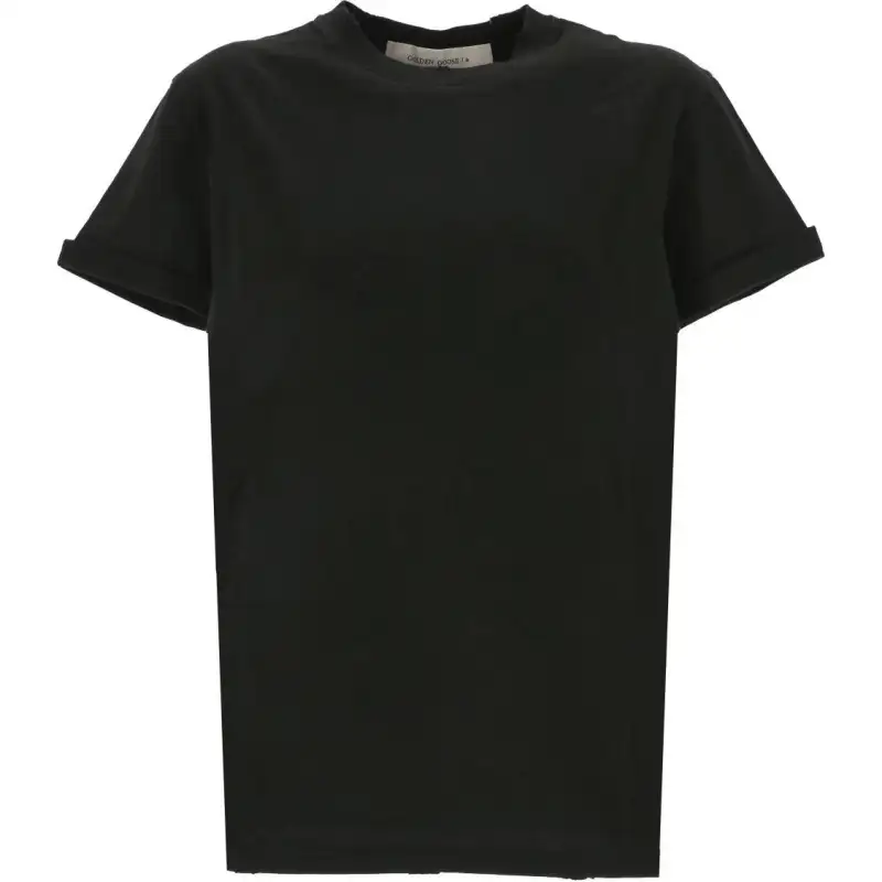 Golden Goose Deluxe Brand Logo Patch Distressed T Shirt