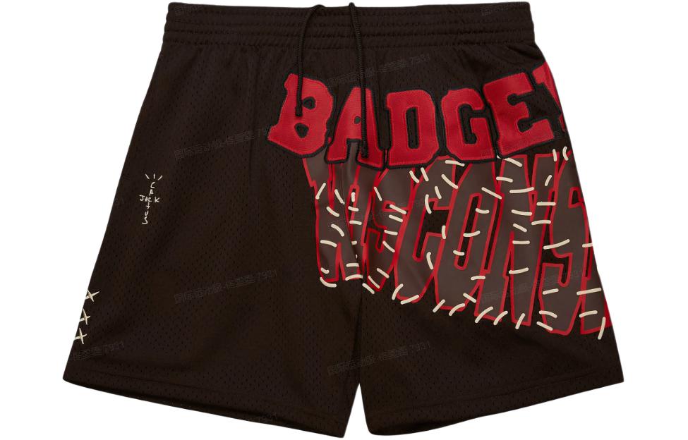 Travis Scott X Mitchell & Ness Wisconsin Badgers Basketball Shorts