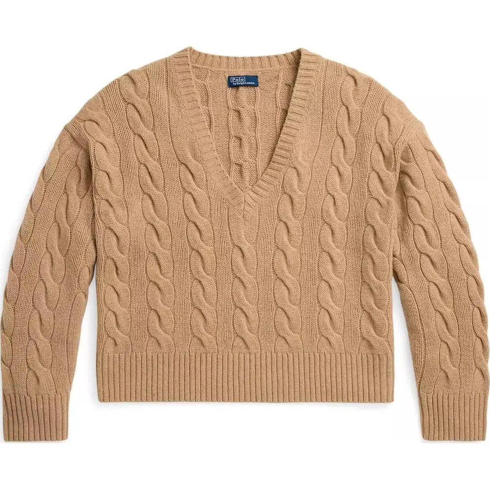 Polo Ralph Lauren Sweater Square And Large Edition Women's Camel Brown