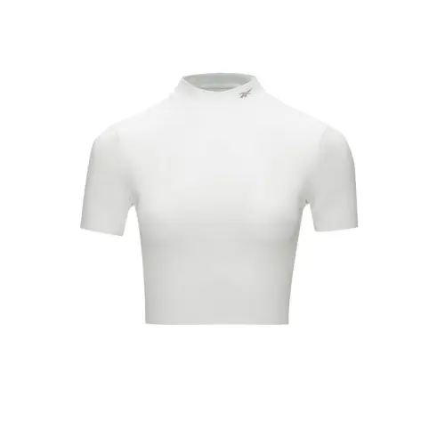 Reebok Crop Tops Women's White Crew Neck Moderate