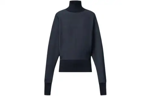 LOUIS VUITTON SS24 Open Back Turtleneck Pullover Sweater Women's Night Blue