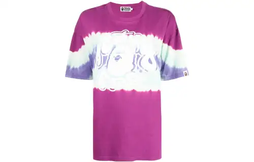 A BATHING APE T Shirts Women's Purple Crew Neck Moderate Straight Fit