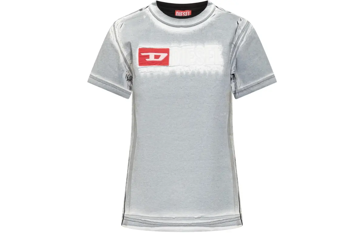 DIESEL Regular Sleeve T Shirt Women's Gray